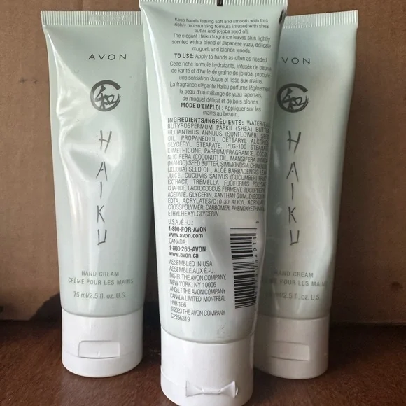 Avon Haiku Hand Cream - Pale Mint Green Tube-Set of three - Picture 2 of 2